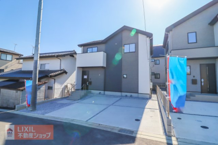 栃木県宇都宮市東峰町 の新築一戸建ての現地外観写真