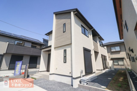 栃木県下野市駅東2丁目の新築一戸建ての現地外観写真