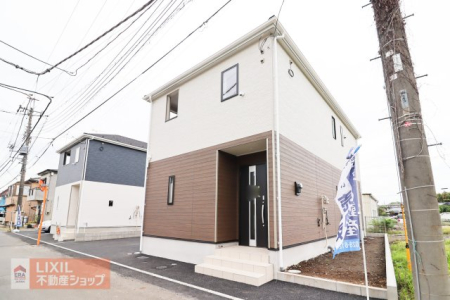 栃木県真岡市台町 の新築一戸建ての現地外観写真
