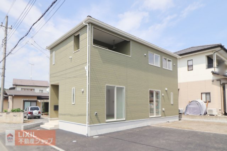 栃木県塩谷郡高根沢町大字中阿久津 の新築一戸建ての現地外観写真