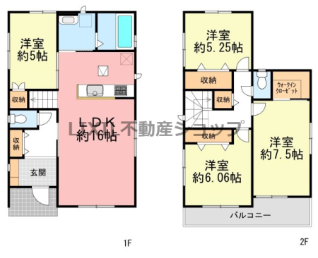 栃木県宇都宮市泉が丘7丁目の新築一戸建ての間取り図