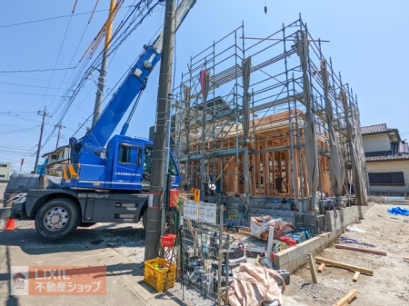 栃木県真岡市さくら1丁目の新築一戸建ての現地外観写真