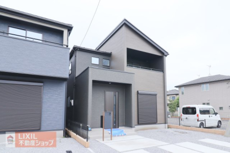 栃木県宇都宮市平松2丁目の新築一戸建ての現地外観写真