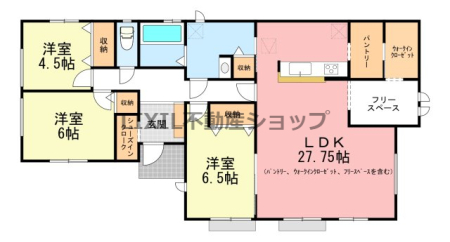 栃木県宇都宮市中里町 の新築一戸建ての間取り図