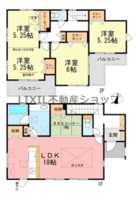 栃木県宇都宮市清原台6丁目の新築一戸建ての間取り図